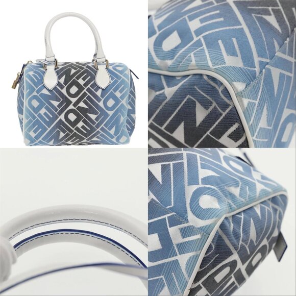 FENDI Zucca Canvas Hand Bag Blue Gold Auth 97002AV - Picture 15 of 15